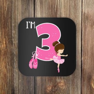 Girl 3 Year Old Ballerina 3rd Birthday Party Ballet Dancer Coaster