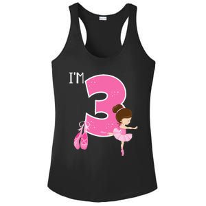 Girl 3 Year Old Ballerina 3rd Birthday Party Ballet Dancer Ladies PosiCharge Competitor Racerback Tank