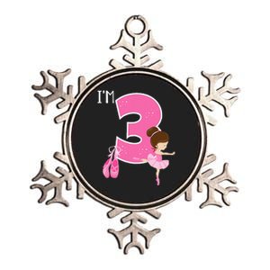 Girl 3 Year Old Ballerina 3rd Birthday Party Ballet Dancer Metallic Star Ornament