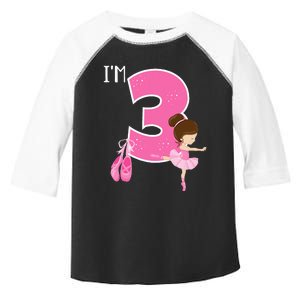 Girl 3 Year Old Ballerina 3rd Birthday Party Ballet Dancer Toddler Fine Jersey T-Shirt