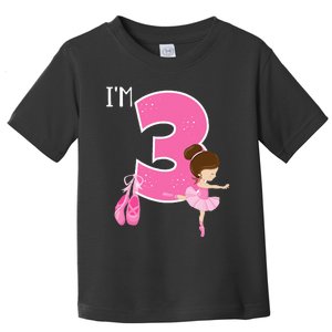 Girl 3 Year Old Ballerina 3rd Birthday Party Ballet Dancer Toddler T-Shirt