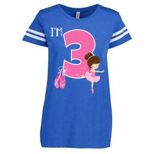 Girl 3 Year Old Ballerina 3rd Birthday Party Ballet Dancer Enza Ladies Jersey Football T-Shirt