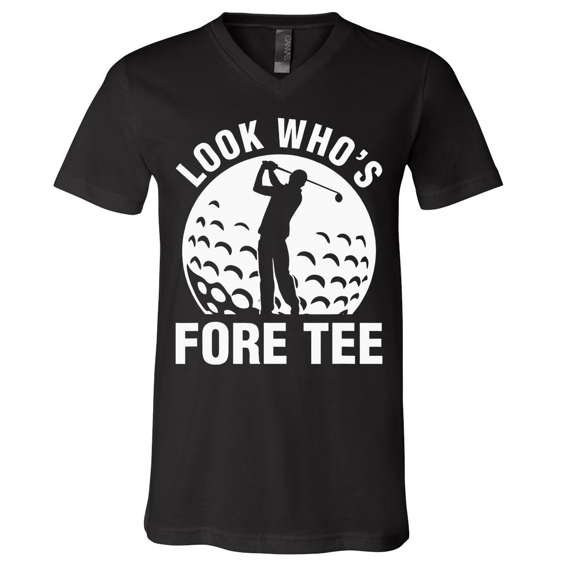 Golf 40th Birthday Look Who’s Fore 40 Forty V-Neck T-Shirt