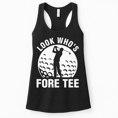 Golf 40th Birthday Look Who’s Fore 40 Forty Womens Tank Top