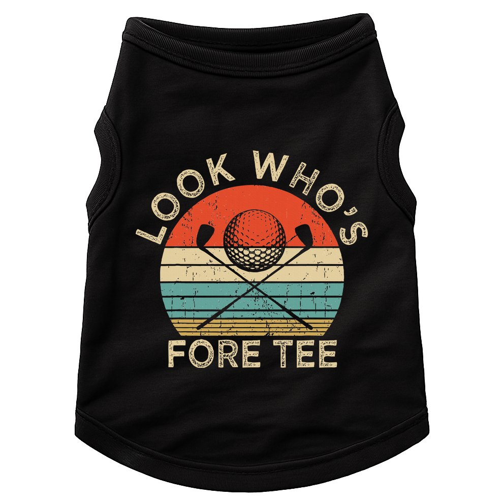 Golf 40th Birthday Pun Vintage Look Who’S Fore Doggie Tank