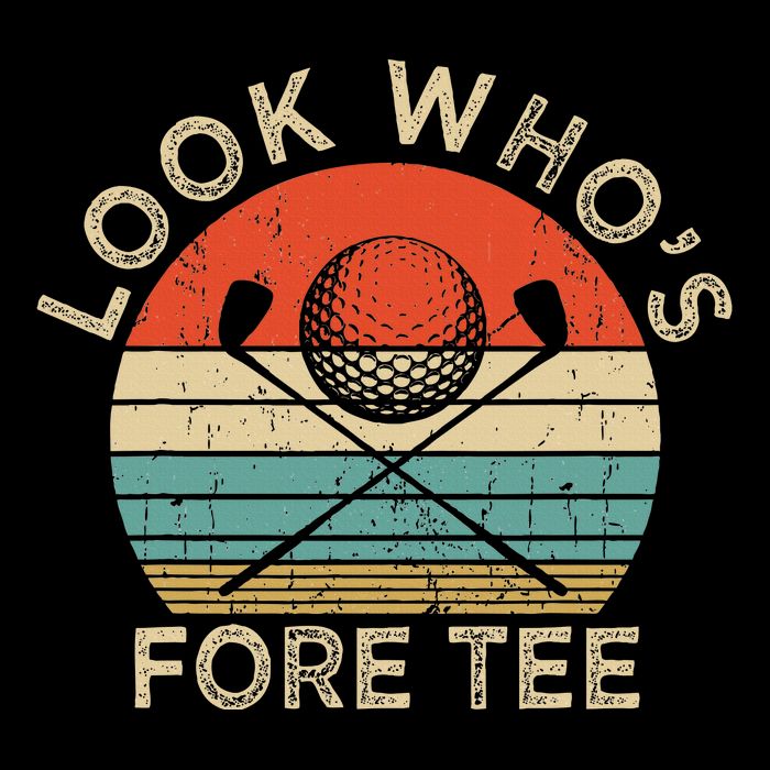 Golf 40th Birthday Pun Vintage Look Who’S Fore Tall T-Shirt