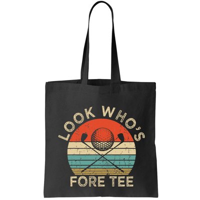 Golf 40th Birthday Pun Vintage Look Who’S Fore Bag