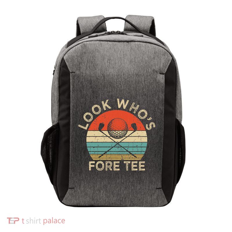 Golf 40th Birthday Pun Vintage Look Who’S Fore Vector Backpack