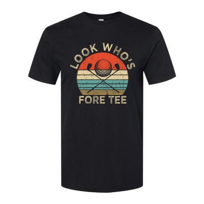 Golf 40th Birthday Pun Vintage Look Who’S Fore Softstyle® CVC T-Shirt