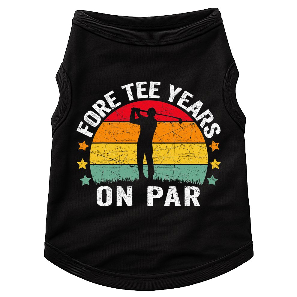 Golf 40th Birthday Pun Retro Vintage Look Who’S Fore Tee Doggie Tank