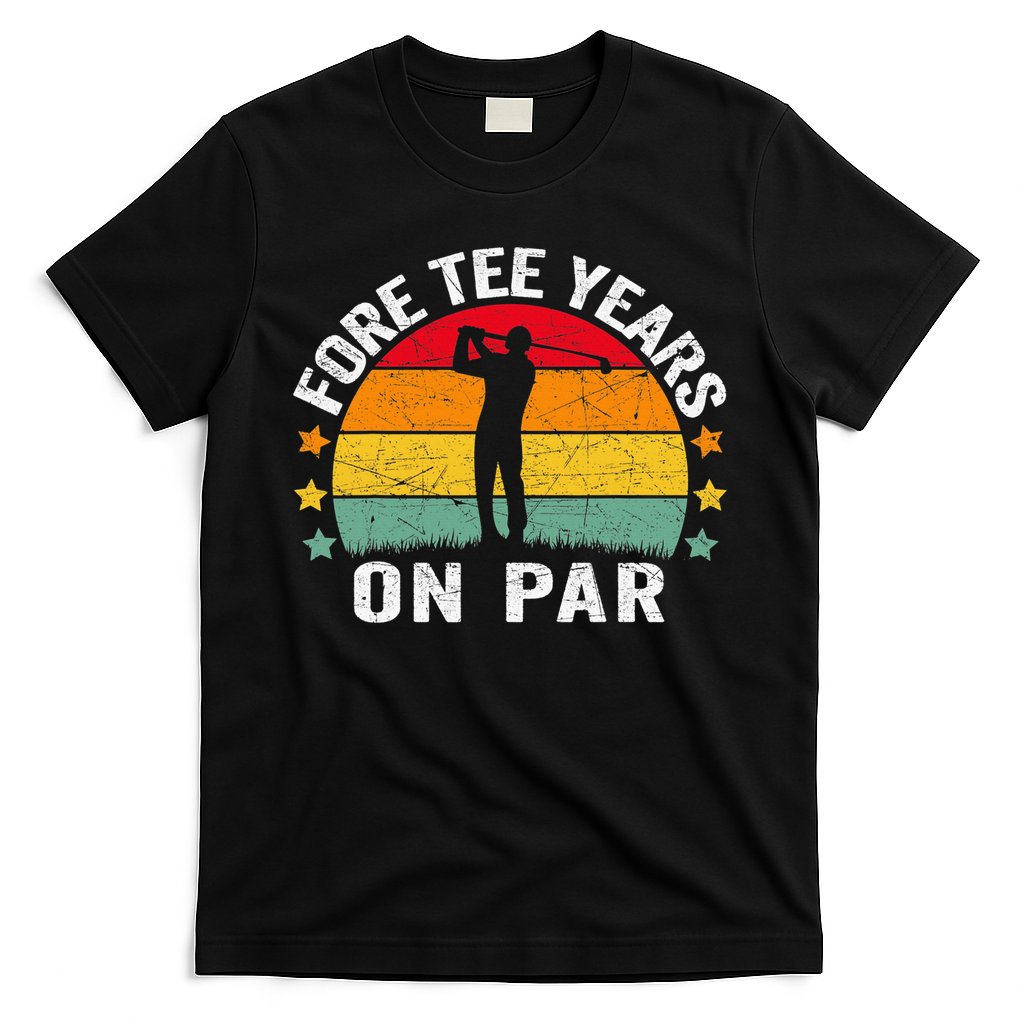 Golf 40th Birthday Pun Retro Vintage Look Who’S Fore Tee T-Shirt