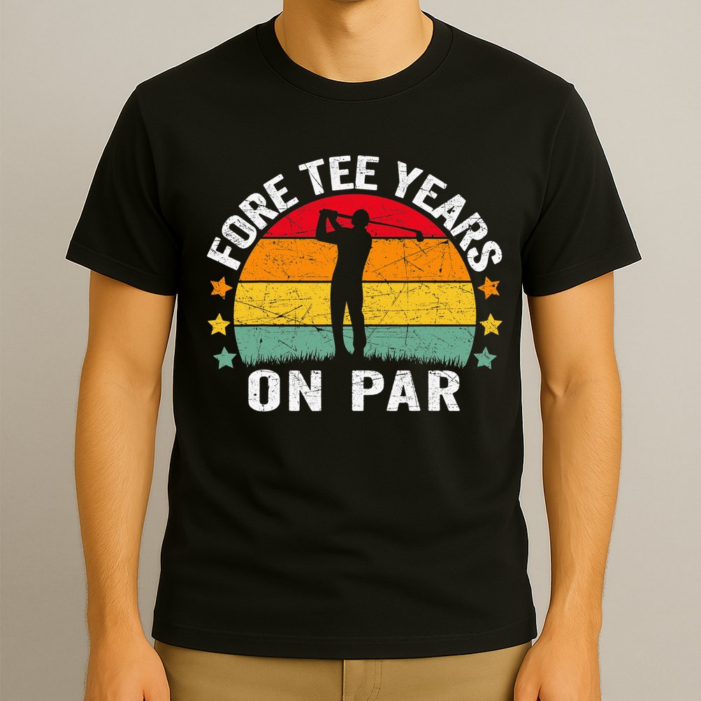 Golf 40th Birthday Pun Retro Vintage Look Who’S Fore Tee T-Shirt