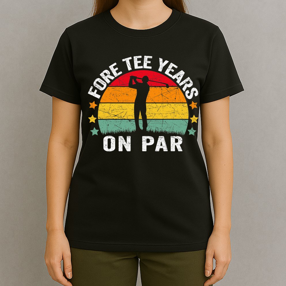 Golf 40th Birthday Pun Retro Vintage Look Who’S Fore Tee T-Shirt