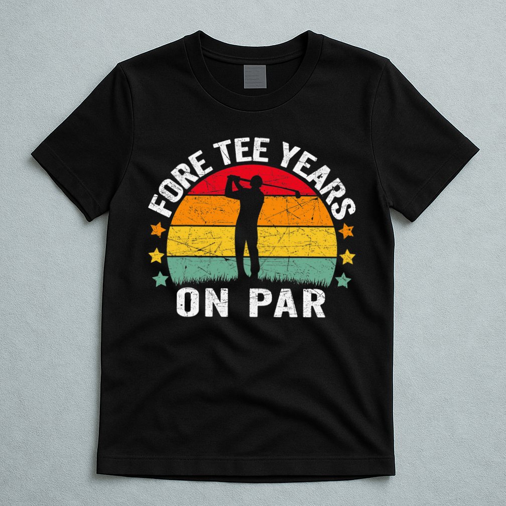 Golf 40th Birthday Pun Retro Vintage Look Who’S Fore Tee T-Shirt
