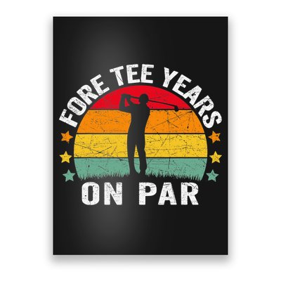 Golf 40th Birthday Pun Retro Vintage Look Who’S Fore Tee Poster
