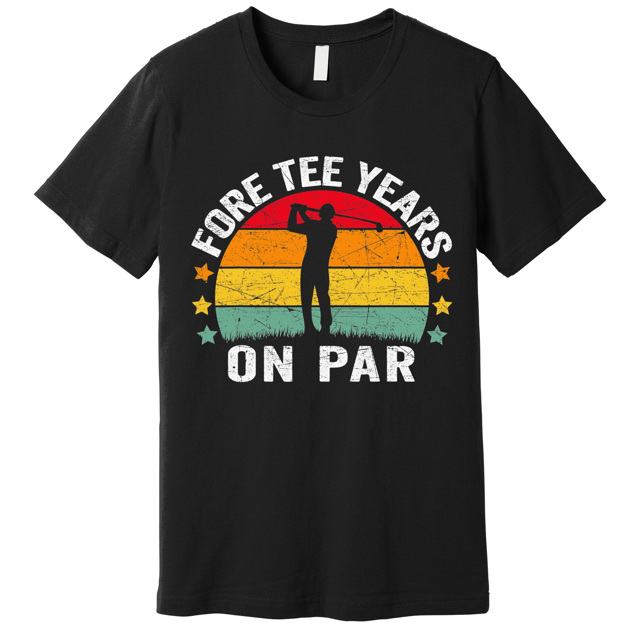 Golf 40th Birthday Pun Retro Vintage Look Who’S Fore Tee Premium T-Shirt