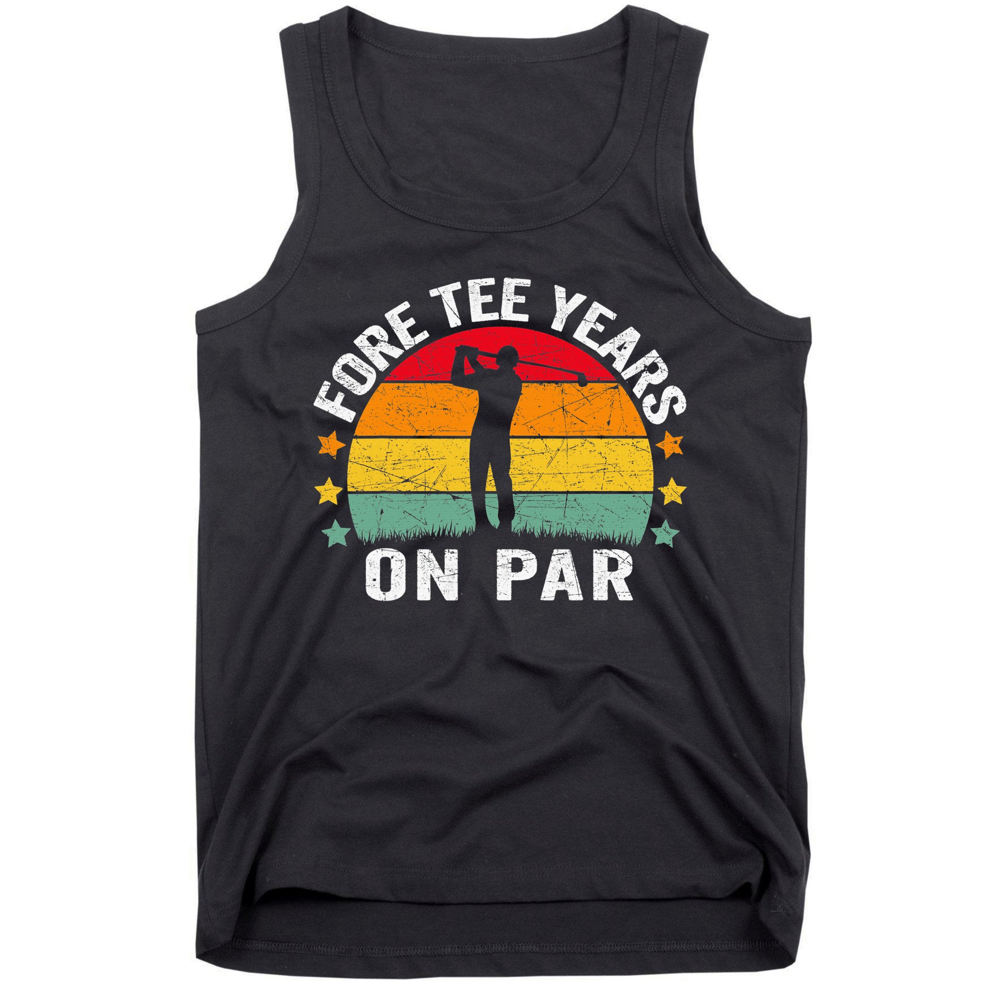Golf 40th Birthday Pun Retro Vintage Look Who’S Fore Tee Tank Top