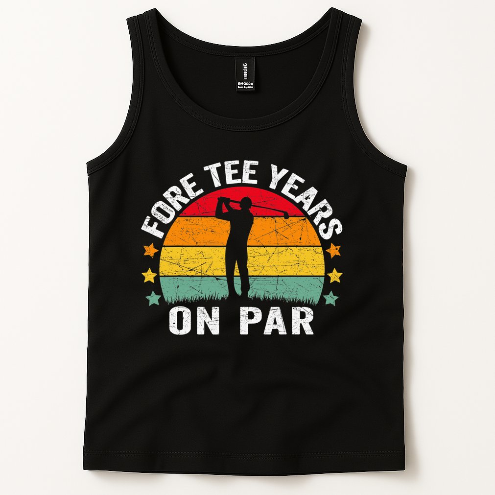 Golf 40th Birthday Pun Retro Vintage Look Who’S Fore Tee Tank Top