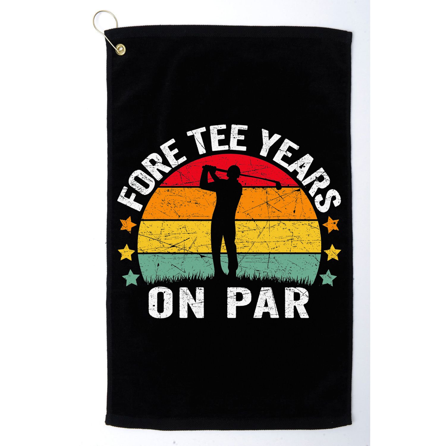 Golf 40th Birthday Pun Retro Vintage Look Who’S Fore Tee Golf Towel