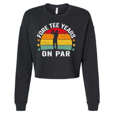 Golf 40th Birthday Pun Retro Vintage Look Who’S Fore Tee Cropped Pullover Crew