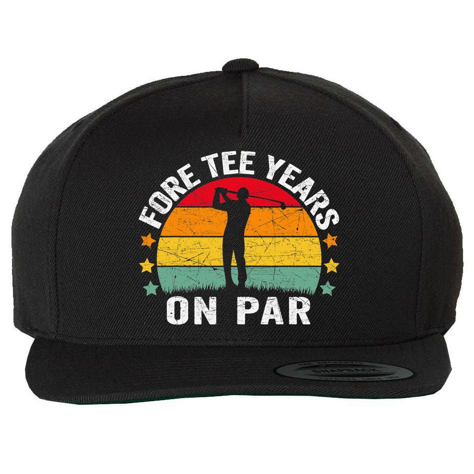 Golf 40th Birthday Pun Retro Vintage Look Who’S Fore Tee Wool Snapback Cap
