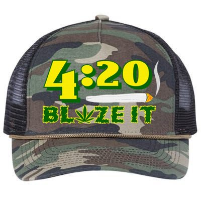 Green 420 Day Blaze It Funny Weed Smoker Marijuana Leaf Retro Rope Trucker Hat Cap