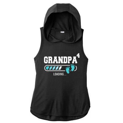 Grandpa 4 Fourth Time Grandpa Funny Grandpa Of Four Ladies PosiCharge Tri-Blend Wicking Draft Hoodie Tank