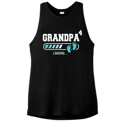 Grandpa 4 Fourth Time Grandpa Funny Grandpa Of Four Ladies PosiCharge Tri-Blend Wicking Tank