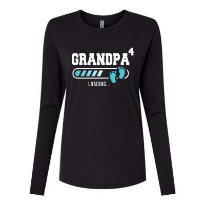 Grandpa 4 Fourth Time Grandpa Funny Grandpa Of Four Womens Cotton Relaxed Long Sleeve T-Shirt