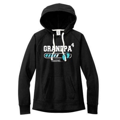 Grandpa 4 Fourth Time Grandpa Funny Grandpa Of Four Women's Fleece Hoodie