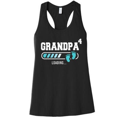 Grandpa 4 Fourth Time Grandpa Funny Grandpa Of Four Women's Racerback Tank