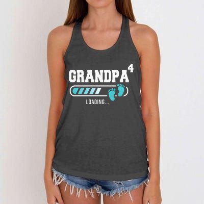 Grandpa 4 Fourth Time Grandpa Funny Grandpa Of Four Women's Knotted Racerback Tank