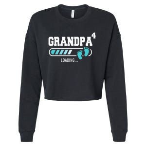 Grandpa 4 Fourth Time Grandpa Funny Grandpa Of Four Cropped Pullover Crew