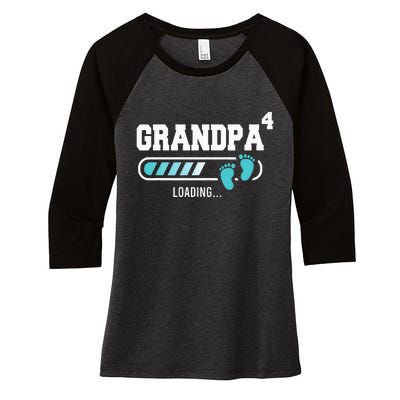 Grandpa 4 Fourth Time Grandpa Funny Grandpa Of Four Women's Tri-Blend 3/4-Sleeve Raglan Shirt