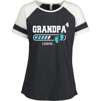 Grandpa 4 Fourth Time Grandpa Funny Grandpa Of Four Enza Ladies Jersey Colorblock Tee