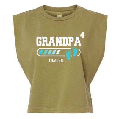 Grandpa 4 Fourth Time Grandpa Funny Grandpa Of Four Garment-Dyed Women's Muscle Tee