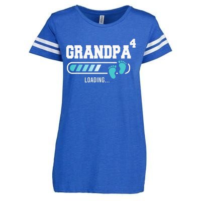 Grandpa 4 Fourth Time Grandpa Funny Grandpa Of Four Enza Ladies Jersey Football T-Shirt