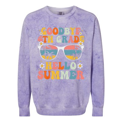 Goodbye 4th Grade Hello Summer Groovy Fourth Grade Graduate Colorblast Crewneck Sweatshirt