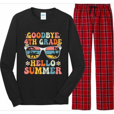 Goodbye 4th Grade Hello Summer Groovy Fourth Grade Graduate Long Sleeve Pajama Set