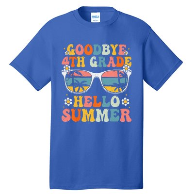 Goodbye 4th Grade Hello Summer Groovy Fourth Grade Graduate Tall T-Shirt