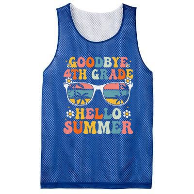 Goodbye 4th Grade Hello Summer Groovy Fourth Grade Graduate Mesh Reversible Basketball Jersey Tank