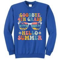 Goodbye 4th Grade Hello Summer Groovy Fourth Grade Graduate Tall Sweatshirt