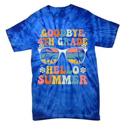 Goodbye 4th Grade Hello Summer Groovy Fourth Grade Graduate Tie-Dye T-Shirt