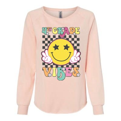 Girl 4th Grade Vibes Smile Face Back To School Fourth Grade Womens California Wash Sweatshirt