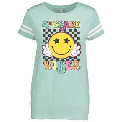 Girl 4th Grade Vibes Smile Face Back To School Fourth Grade Enza Ladies Jersey Football T-Shirt