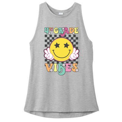 Girl 4th Grade Vibes Smile Face Back To School Fourth Grade Ladies PosiCharge Tri-Blend Wicking Tank