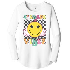 Girl 4th Grade Vibes Smile Face Back To School Fourth Grade Women's Perfect Tri Tunic Long Sleeve Shirt