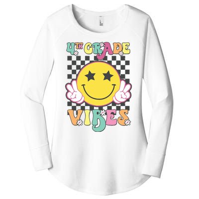 Girl 4th Grade Vibes Smile Face Back To School Fourth Grade Women's Perfect Tri Tunic Long Sleeve Shirt