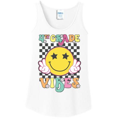 Girl 4th Grade Vibes Smile Face Back To School Fourth Grade Ladies Essential Tank