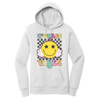 Girl 4th Grade Vibes Smile Face Back To School Fourth Grade Women's Pullover Hoodie